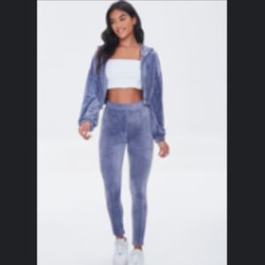 Velour Hoodie and Legging Set